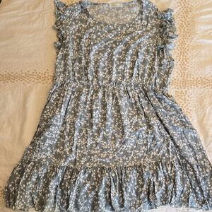 Source Unknown Dusty Green Floral Mini Dress Size 20